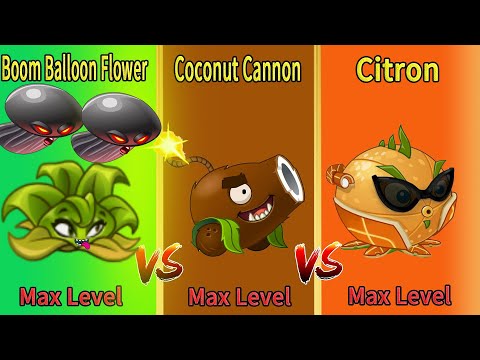 PvZ 2 Challenge - Boom Balloon Flower VS Coconut Cannon VS Citron - (8.8.1 New plant Gameplay)