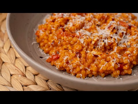 One-Pot Tomato & Garlic Pearl Couscous