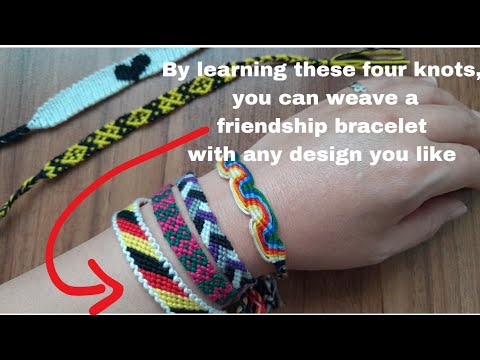 Easy four knot friendship bracelet tutorial for beginners|bracelet Friendship