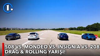 Peugeot 508 vs. Ford Mondeo vs. Opel Insignia vs. Peugeot 208 | Drag&Rolling Yar