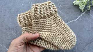 Crochet Newborn Baby Socks (Size 0-6M)