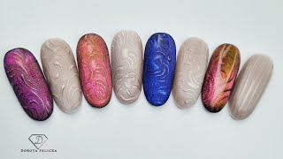 Magnetic Velvet Cat Eye Nail Art Designs. Beginners guide on frosted texture cat eye nail art 