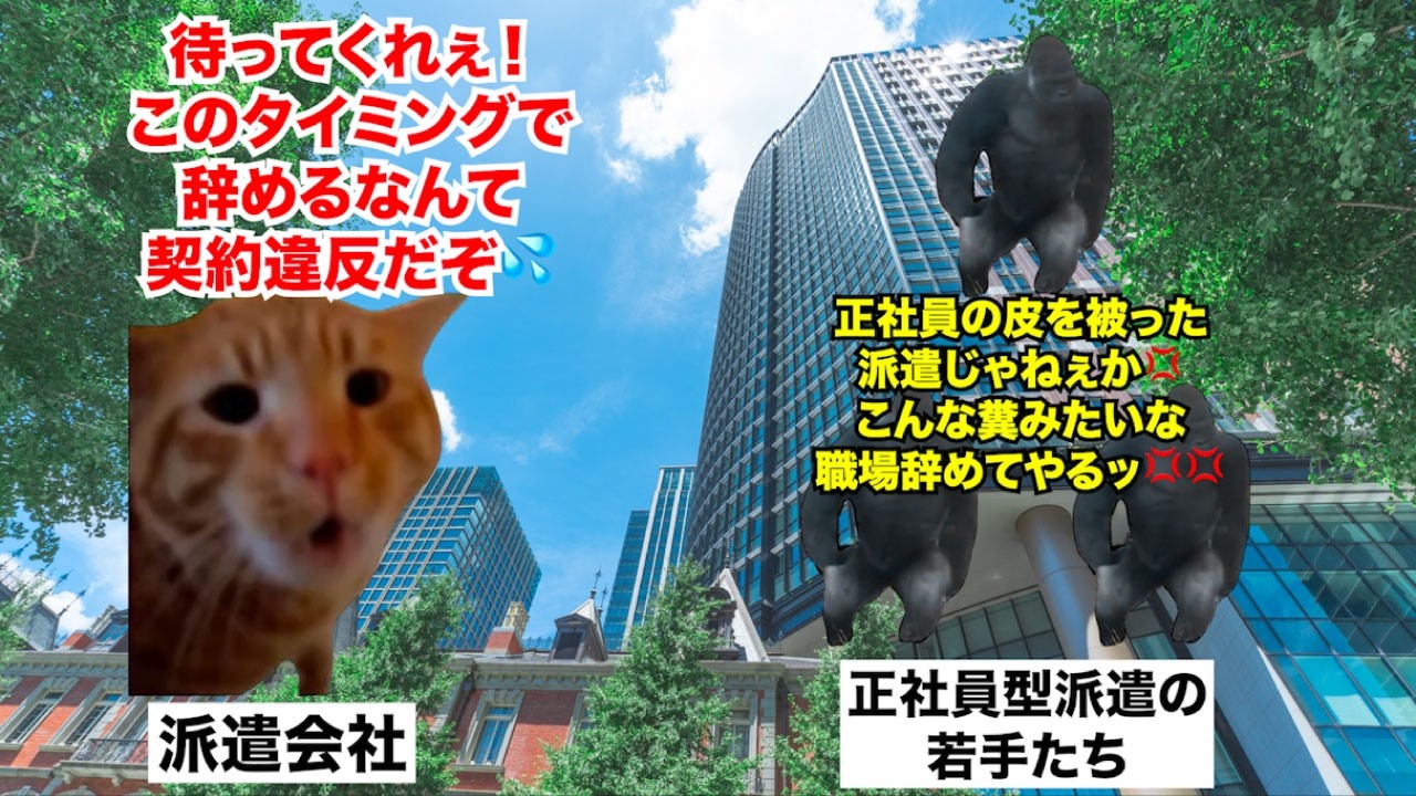 【正社員型派遣】デタラメな内容で情弱を騙すアコギな雇用形態の内情 #猫マニ #猫ミーム