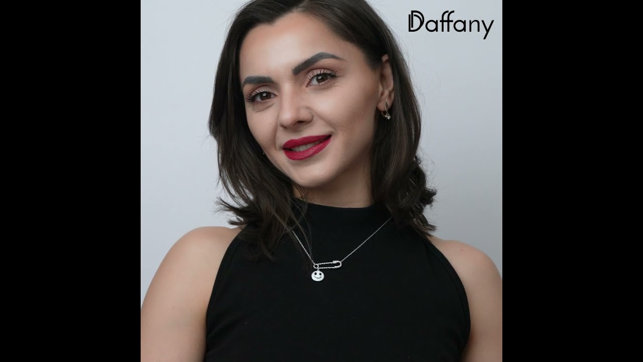 Cable Smile Face Pin Necklace