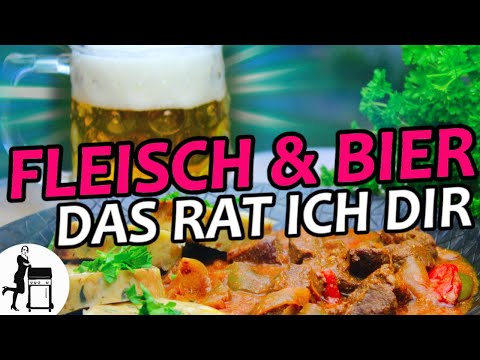 Brauhaus Gulasch Rezept mit Serviettenknödel | Und Bier!