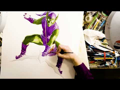 INCREDIBLE Alex Ross Timelapse Painting Green Goblin from Beginning to End