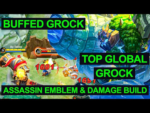 Buffed Grock Gameplay -  Buffed Grock New Meta - Grock Top Global Best Build 2022 - MLBB