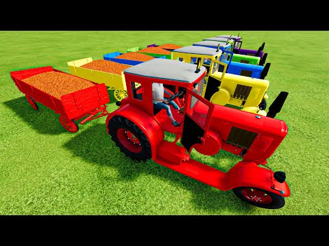 LOAD & TRANSPORT SORGHUM WITH COLORED LANZ BULLDOG TRACTORS!-Farming Simulator 22