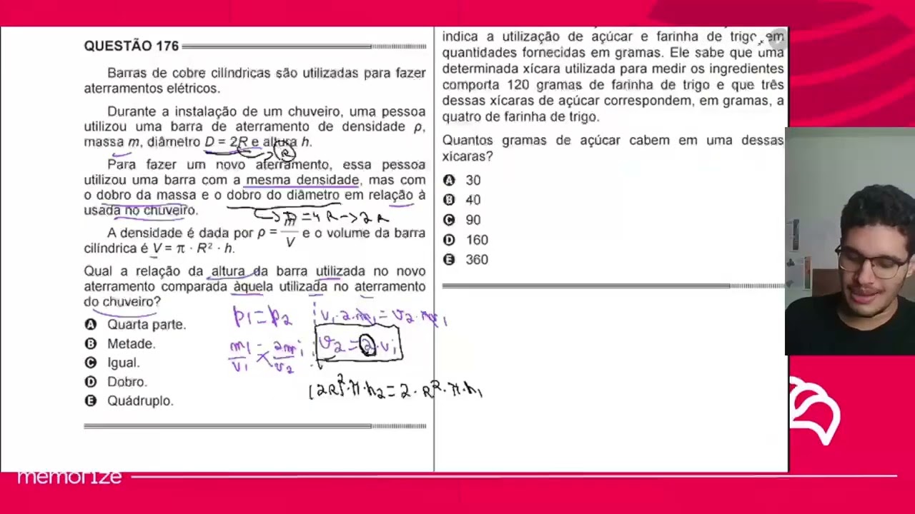 Resolução em Vídeo — Questão 176 ENEM 2014 PPL