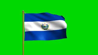 Salvador National Flag | World Countries Flag Series | Green Screen Flag | Royalty Free Footages