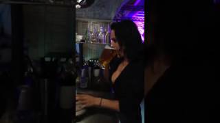 Girl drinking beer in 1 second