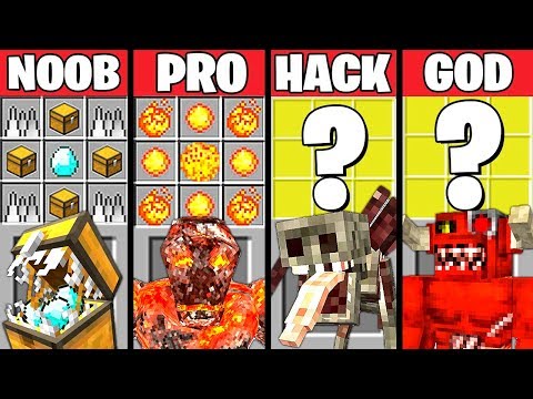 Minecraft Battle: SUPER MONSTER CRAFTING CHALLENGE - NOOB vs PRO vs HACKER vs GOD ~ Animation