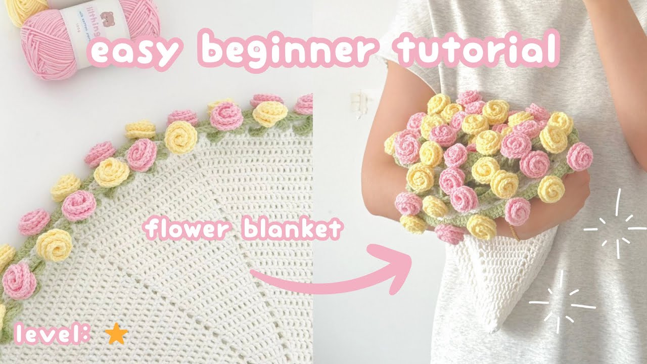 crochet flower blanket bouquet🌼 crochet rose bouquet blanket for beginner | how to crochet