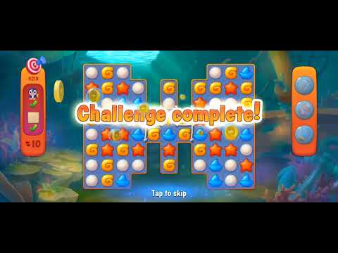 Fishdom Challenge Level 9229  (cleared in 2 moves with a firecracker and 2 lightning boosters)