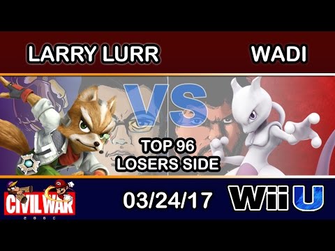 2GGC: Civil War - MSF | Larry Lurr (Fox) Vs. InC | WaDi (Mewtwo) Top 96 Losers Side - Smash Wii U
