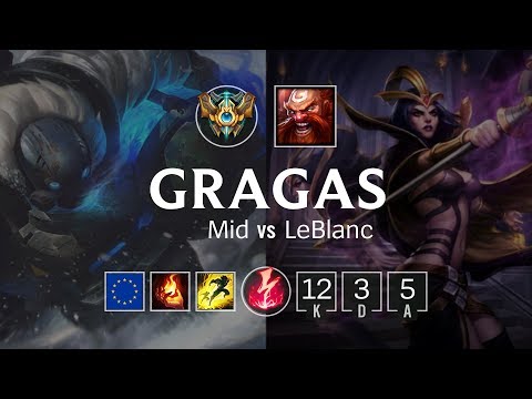 Gragas Mid vs LeBlanc - EUW Challenger Patch 8.20