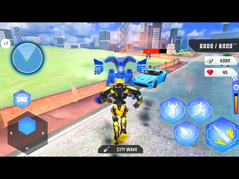 Flying Robot Car Transform: Robot Shooting Games Part 3 - Android Gameplay