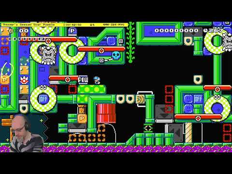 Thwomp's Seesaw Soar Puzzle by Terimas / 4MW-324-MYG / Mario Maker 2 Puzzle solution