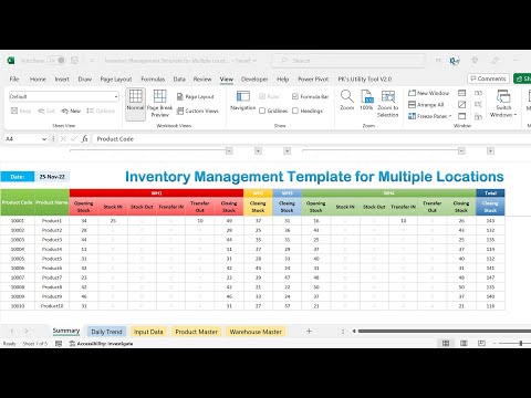 Inventory Management Template for Multiple Locations