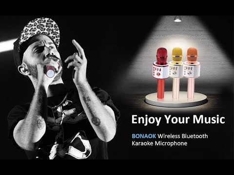 BONAOK Wireless Bluetooth Karaoke Microphone,3-in-1 Portable Handheld karaoke Mic