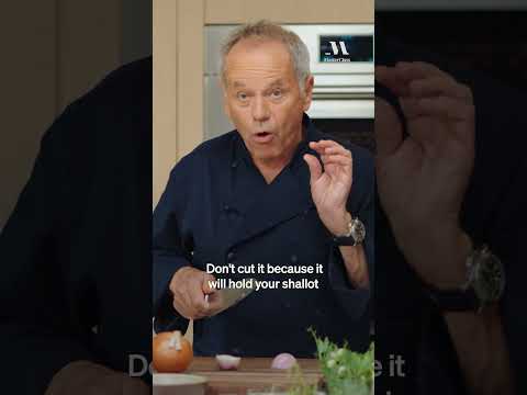 Wolfgang Puck's tips for cutting a shallot like a pro. #chefs #knifeskills