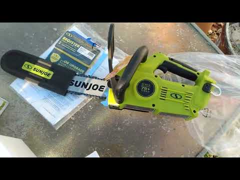 Box Opening Sun Joe 24V MAX 10 inch, 4 Ah Battery, Chain Saw for the Hurricane Ian & Nicole