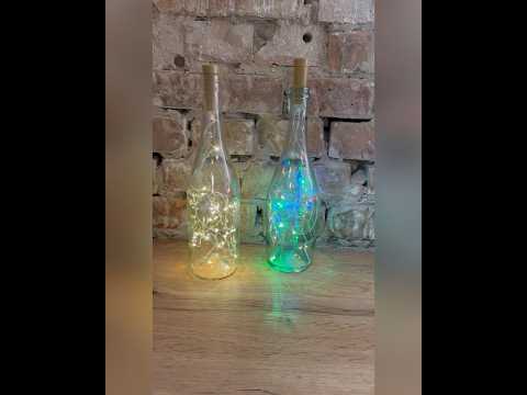 LED гірлянда ПРОБКА на батарейці AAА з 20 LED діодами, довжиною 2 метра без мерехтіння (колір теплий білий)