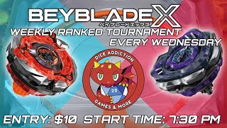 Beyblade X Ranked 3-on-3 Tournament at Dice Addiction | Every Wednesday at 7:30PM!