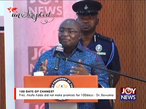 Pres  Akufo Addo did not make promises for 100 days - Dr. Bawumia