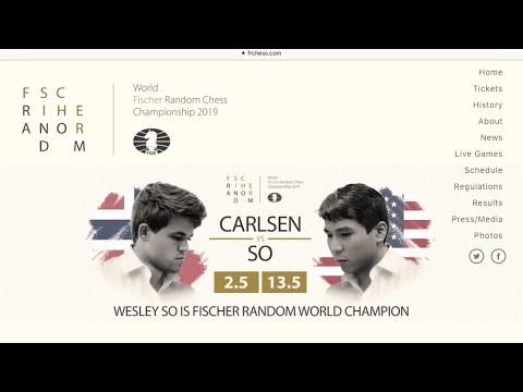 1.1 #Final #FischerRandomSC 🦓 #CarlsenSC 2876 VS #SoSC 2767 @96Move @FIDE World  Champ. #scPGN
