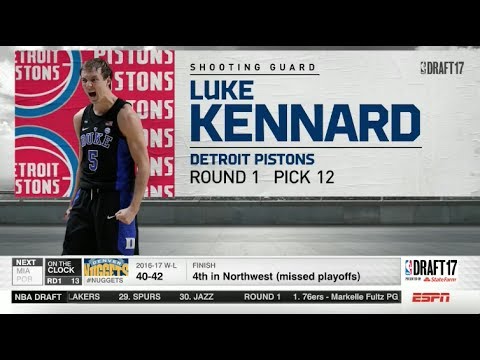 Luke Kennard Drafted 12th Overall By Detroit Pistons in 2017 NBA Draft