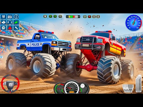American Police Officer Monster Truck Demolition Derby Battle Crashing Simulator - Android Gameplay.