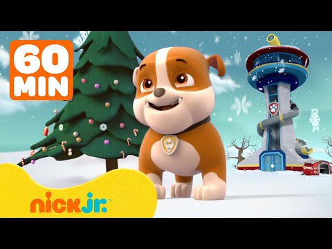 PAW Patrol Rubble's Winter Lookout Tower Rescues! | 1 Hour | Rubble & Crew
