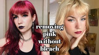 REMOVING PINK HAIR DYE WITHOUT BLEACH