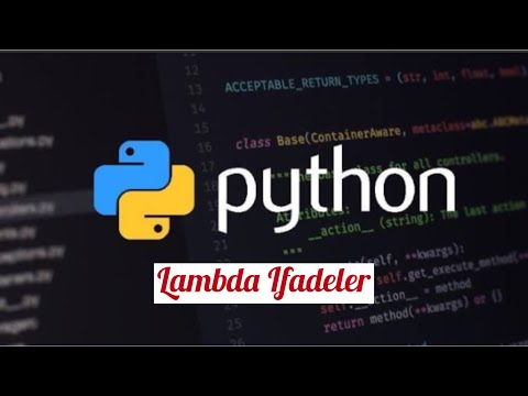 26- Python Sıfırdan İleri Seviye - Lambda İfadeler