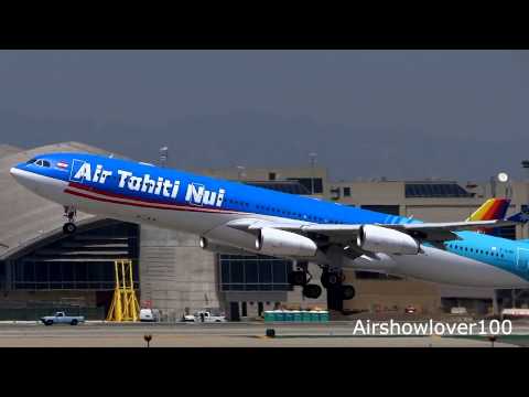 Air Tahiti Nui Airbus A340-300 Takeoff LAX