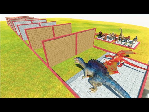 RACE THROUGH BLOCKS - FANTASY INFERNALS VS DINOSAURS - ARBS - Animal Revolt Battle Simulator