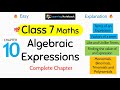 Class 7 Maths Algebraic Expressions Class 7 Maths Chapter 10 Algebraic Expressions