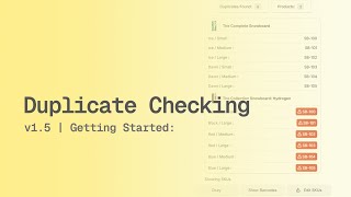 Duplicate Checking