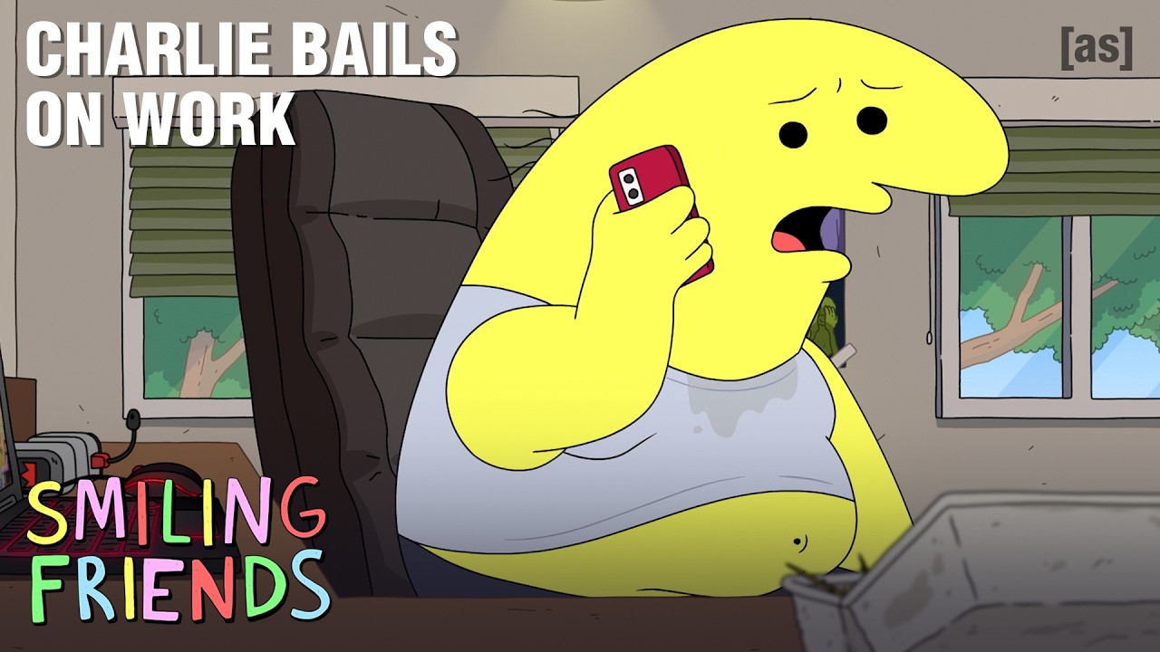 Charlie Bailing On Work | Smiling Friends | adult swim - YouTube video featuring the word upcoming