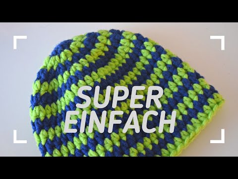 Mütze häkeln für Anfänger, Haube mit halben Stäbchen #häkeln