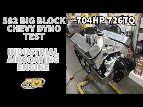 704HP 726TQ 582ci Big Block Chevy Industrial Airboating Engine Dyno Test at Prestige Motorsports