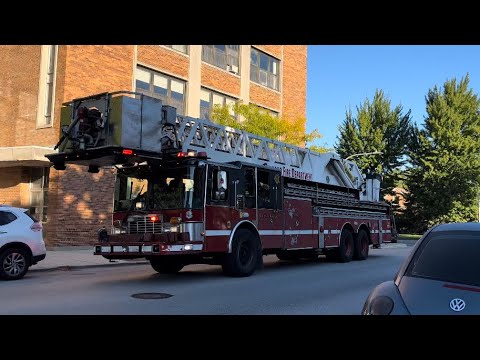 *FIRE* Chicago fire department Engine 108 tower ladder 23 responding