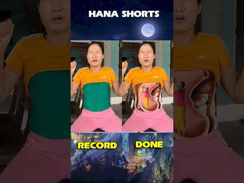 Guia 🎬 A menina na barriga da Hana quer comer bolo e tomar refrigerante #shorts