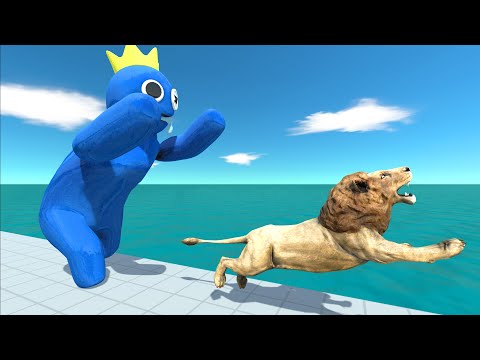 Rainbow Friends Blue Oasis Death Run - Animal Revolt Battle Simulator