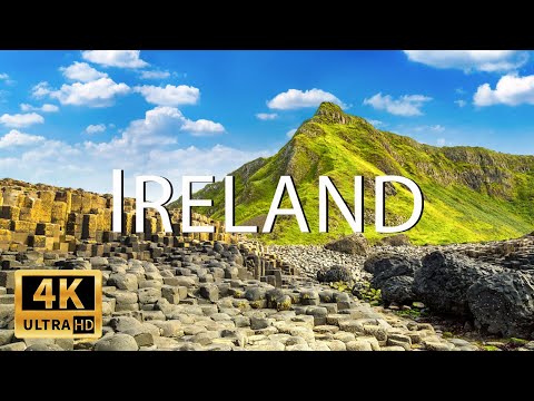 FLYING OVER IRELAND (4K UHD)- Amazing Beautiful Nature Scenery with Relaxing Music for Stress Relief
