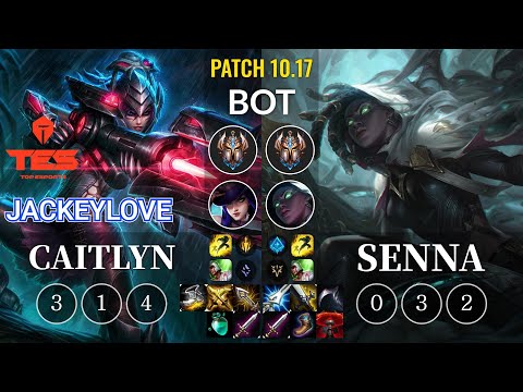 TES JackeyLove Caitlyn vs Senna Bot - KR Patch 10.17