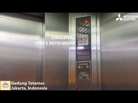 Old Mitsubishi Traction Elevator at Gedung Tatamas, Jakarta