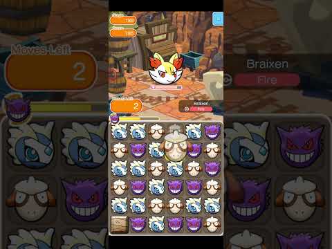 Pokemon Shuffle Mobile - Main Stage 189 Braixen Clear + Tutorial - Starring Smeargle and Block Smash