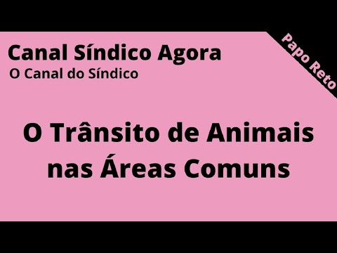 O Trânsito de Animais nas Áreas Comuns
